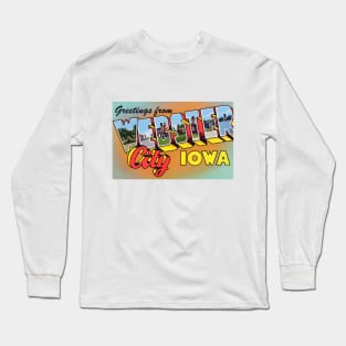 Greetings from Webster City, Iowa - Vintage Large Letter Postcard Long Sleeve T-Shirt